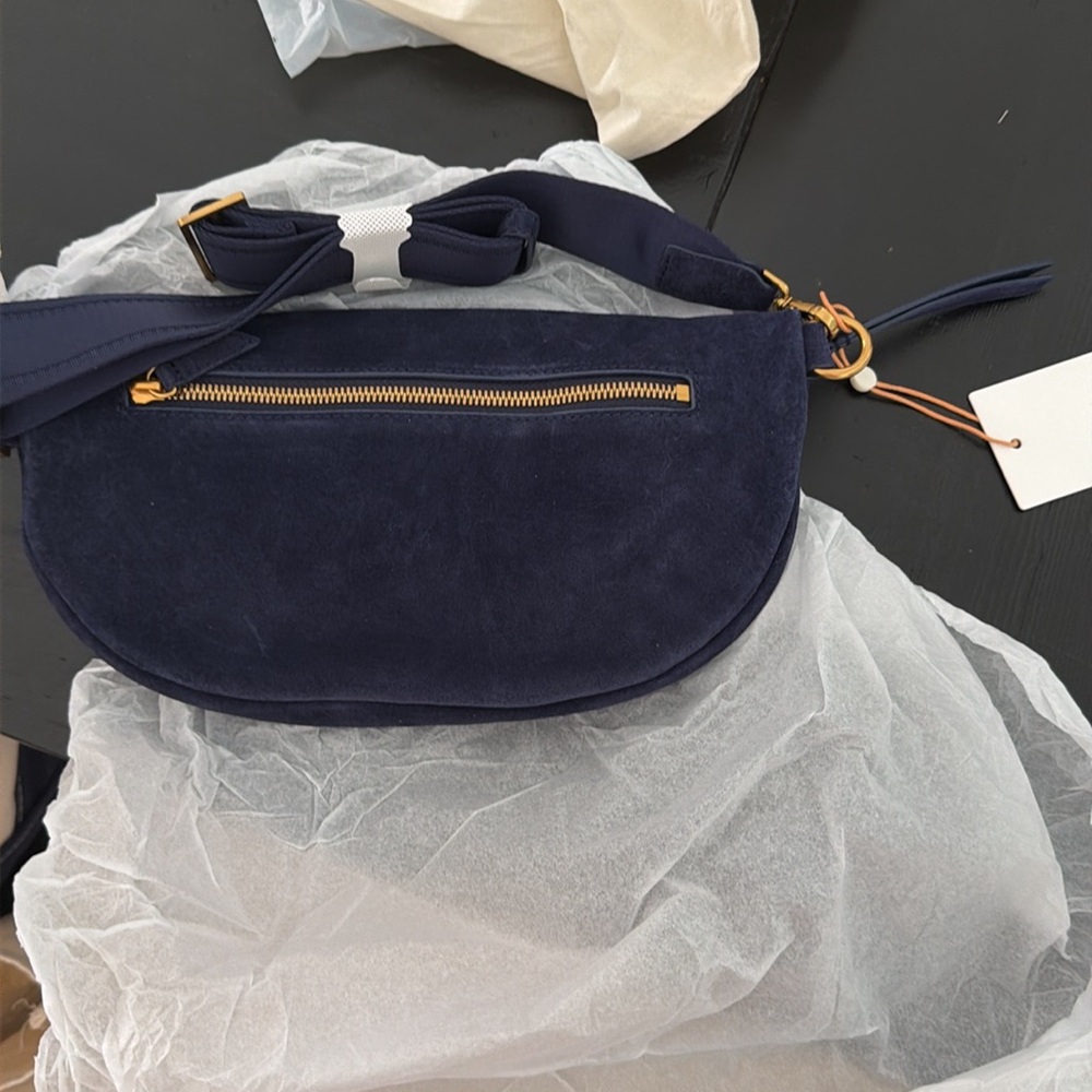 Quince Navy Suede Belt Bag - Picture 2 of 2